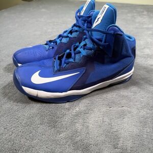 Nike Air Max Boys 6Y Stutter Step 2 Basketball Shoes Blue White 653754-400